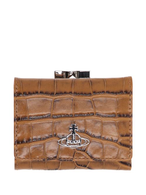 Light brown calf leather embossed crocodile wallet Vivienne Westwood | 51010018L0039D401